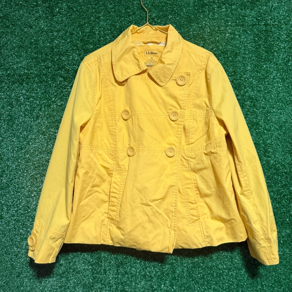 L.L. Bean Women's Vintage Yellow Pea Coat Quiet Luxury Artsy Preppy